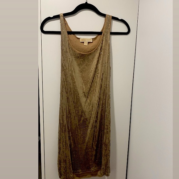 Sequin Michael Kors Gold Sequin Dress - Picture 1 of 3